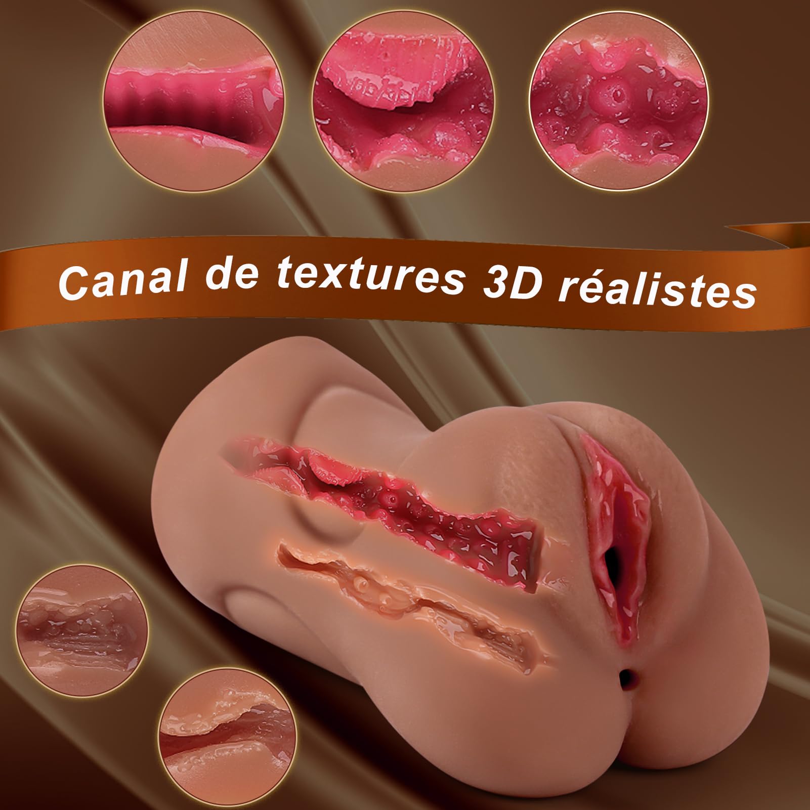 Sex Toys Masturbeuse Homme, Sextoyse Homme Sex 2 IN 1 Réaliste 3D Masturbâteur Homme Mains Libres Avec Le Vagin, Stimulation Du Pénis Sex Toy Silicone, Sex Toyspour Pour Couple muscles du dos- Z20 – Image 6